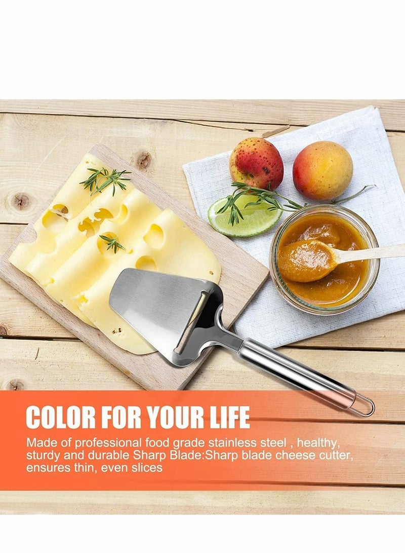 Luckam 2 Pieces of Stainless Steel Cheese Spatula and 1 Piece of Cheese Planer Slicer Special Knife for Household Cheese Flat Cheese Slicer for Soft Semi Hard and Hard Cheese Perfect Cooking Tool - Image 4