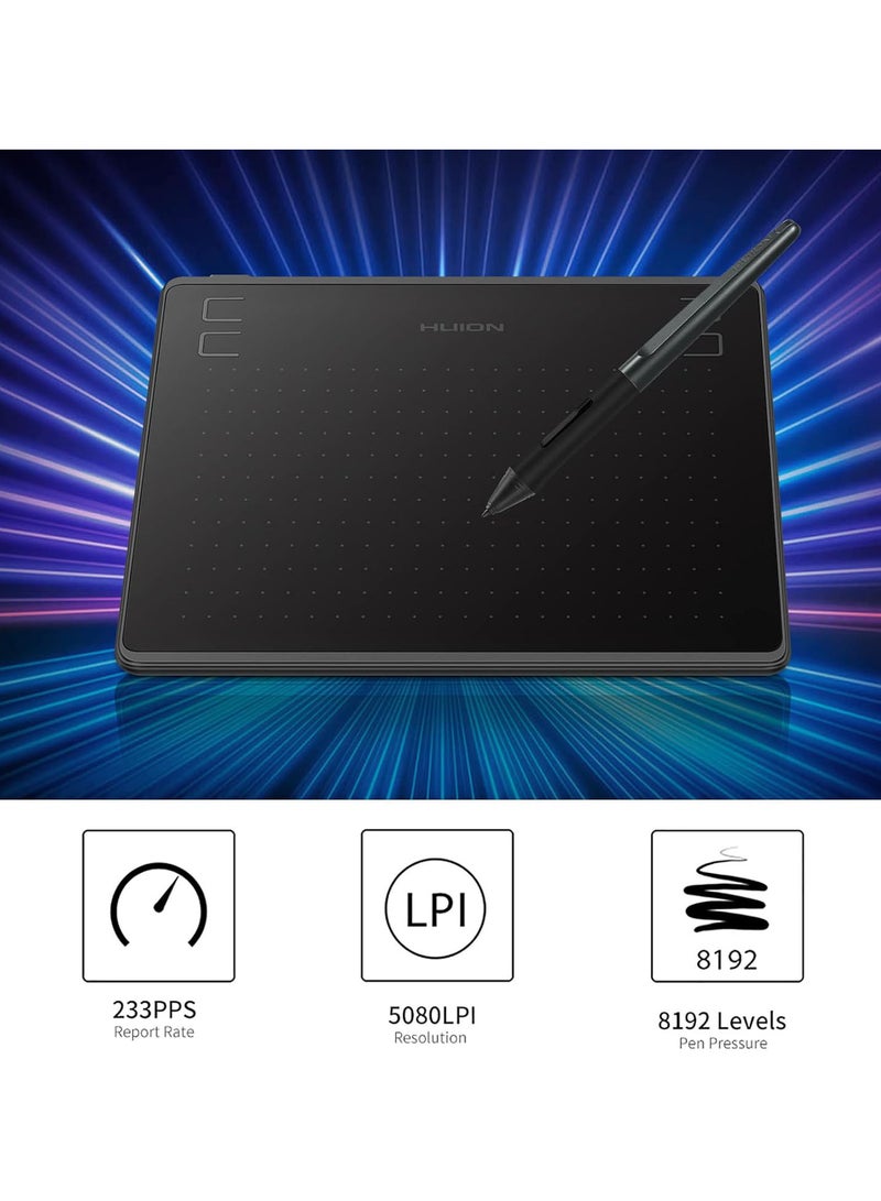 GGOOT HS64 Graphics Drawing Tablet 6.3 x 4 inch Active Area 8192 Levels Pressure Tilt Function Art Animation Drawing Board with Battery-Free Stylus for Laptop PC Compatible with WindowsOS  - Image 5