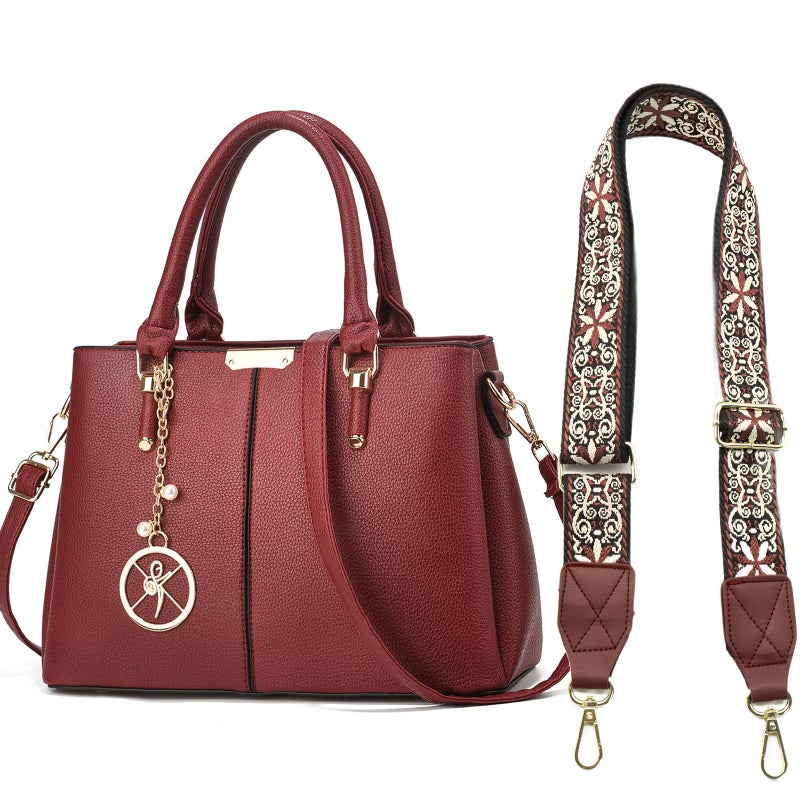 KURGOOL Purse and Handbags for Women, 3 Zip Compartments Tote Bag Designer Shoulder Purse Top Handle Satchel Bags - Image 1
