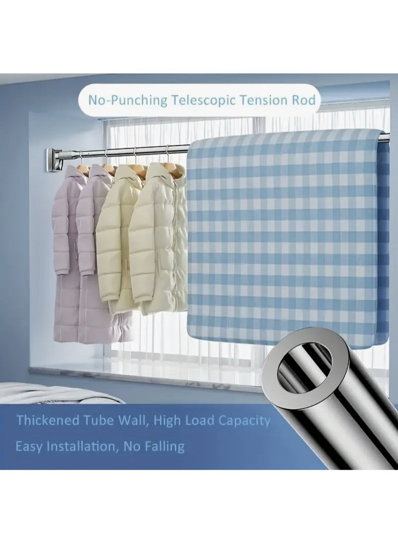 Nakhl 【Larger Base Tension Rod】 Non-Slip Adjustable Tension Pole(110-200cm),No Drilling, 304 Stainless Steel,for Shower Curtains,Window Curtains,Clothing Storage,Balcony Drying - Image 3