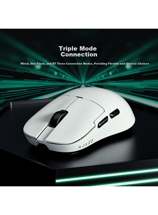A-jazz Ajazz Aj159nl Star Flash Three-mode Mouse 800mah Long Battery Life One Billion Microswitches Original Paw3311 About 61g Lightweight Gaming Mouse White - Image 3