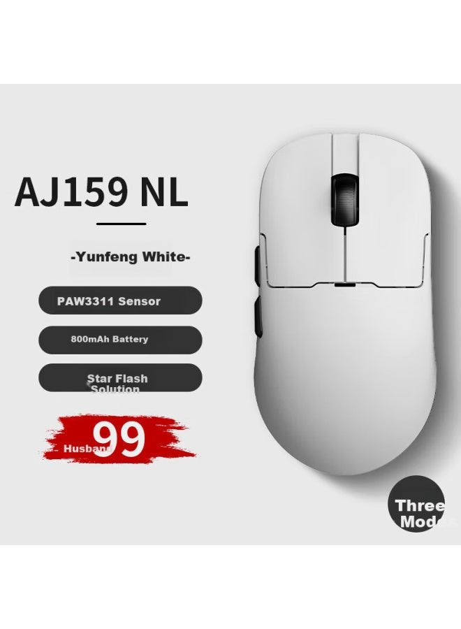 A-jazz Ajazz Aj159nl Star Flash Three-mode Mouse 800mah Long Battery Life One Billion Microswitches Original Paw3311 About 61g Lightweight Gaming Mouse White - Image 1