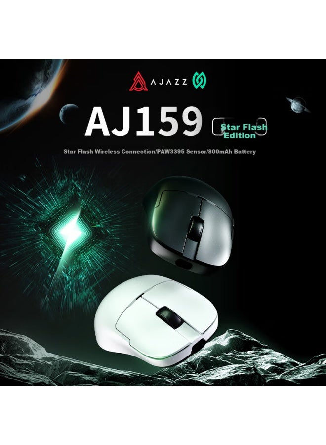 A-jazz Ajazz Aj159nl Star Flash Three-mode Mouse 800mah Long Battery Life One Billion Microswitches Original Paw3311 About 61g Lightweight Gaming Mouse White - Image 2