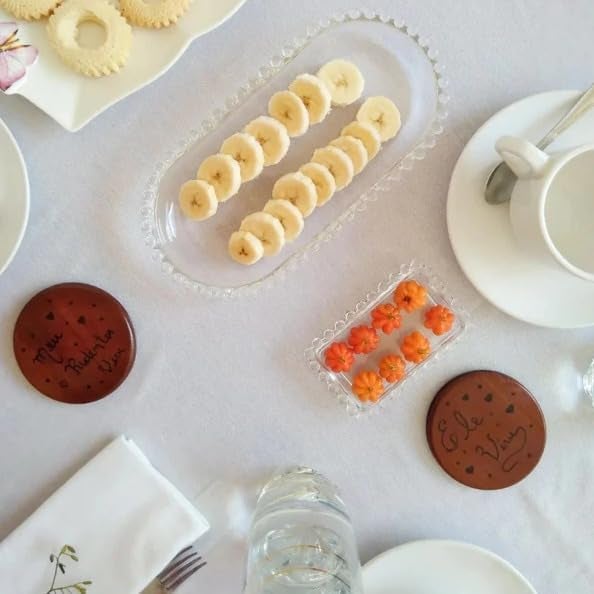 GLASSWARE Modern Crystal Clear Oval Shape Plate Glass Tray for - Dry Fruits, Fruits Plate, Serving Plate Home Decoration, Living Room etc (Pack of 1) - Image 5