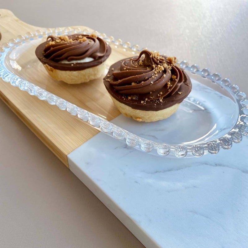 GLASSWARE Modern Crystal Clear Oval Shape Plate Glass Tray for - Dry Fruits, Fruits Plate, Serving Plate Home Decoration, Living Room etc (Pack of 1) - Image 4