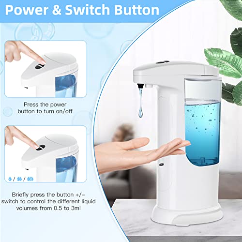 AicLuze Automatic Soap Dispenser 400ml/13.5oz,Clear High Capacity Touchless with Infrared Sensor,HandsFree Soap Dispenser Seals Water-Resistant, Adjustable Liquid Dispensing - Image 3