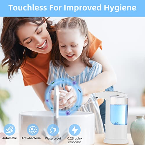 AicLuze Automatic Soap Dispenser 400ml/13.5oz,Clear High Capacity Touchless with Infrared Sensor,HandsFree Soap Dispenser Seals Water-Resistant, Adjustable Liquid Dispensing - Image 2