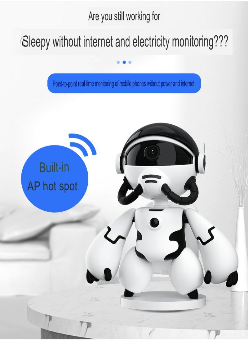 Generic T3 Robot Low Power PIR Camera, 360 Shaking Head Wifi Wireless Camera With Long Battery Life, Durable And Portable Ultra HD Home Video Recorder Camera, (1pc, Black)  - Image 3