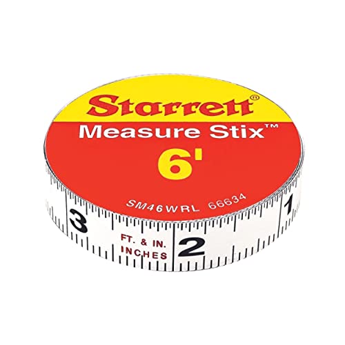 Starrett Tape Measure Stix with Adhesive Backing - Mount to Work Bench, Saw Table, Drafting Table - 1/2" x 6', Standard Imperial, Right-Left Reading - SM46WRL - Image 1