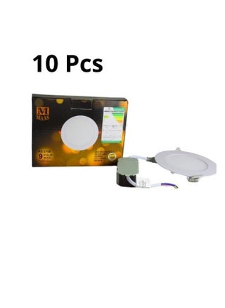 Aset of 10 LED lamp with a circular design and very thin, mounted on the wall, recessed LED ceiling lamp, 612lumens, 9 watts, Yellow - pzsku/Z253E409B228AF18DCC6CZ/45/_/1698833835/2a0e5a25-b907-40fa-9c06-b2bc63a348db