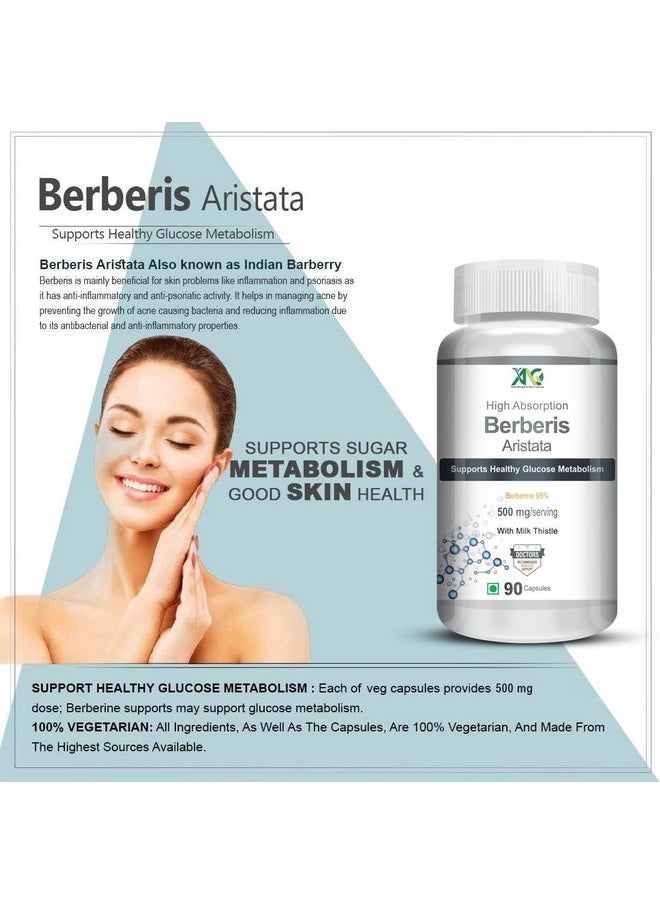 ANC Berberis Berberine 95% With Milk Thistle Vegetable 90 Capsules  - Image 3