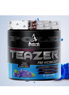 POLE NUTRITION Teazer Pre-Workout Blue Raspberry Food Supplement (30 Servings)  - Image 5