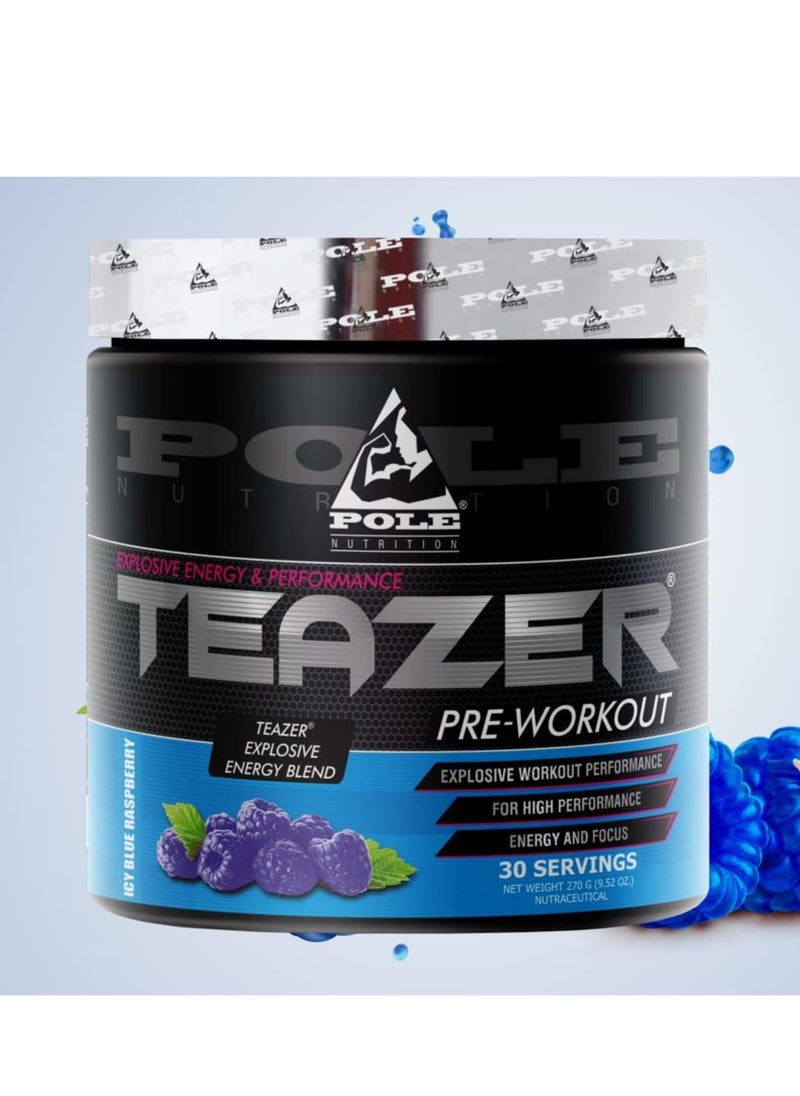 Teazer Pre-Workout Blue Raspberry Food Supplement (30 Servings)