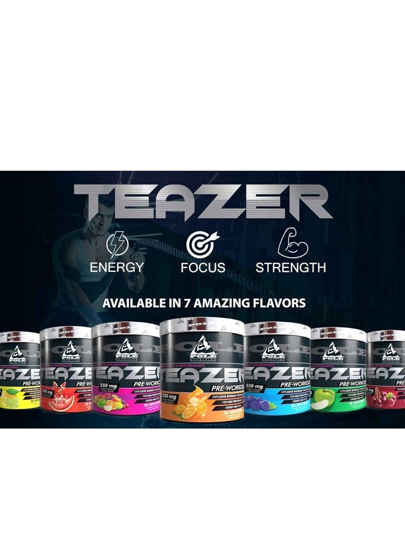 Teazer Pre-Workout Blue Raspberry Food Supplement (30 Servings)