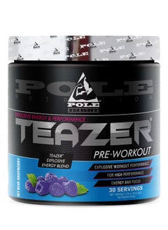 POLE NUTRITION Teazer Pre-Workout Blue Raspberry Food Supplement (30 Servings)  - Image 1