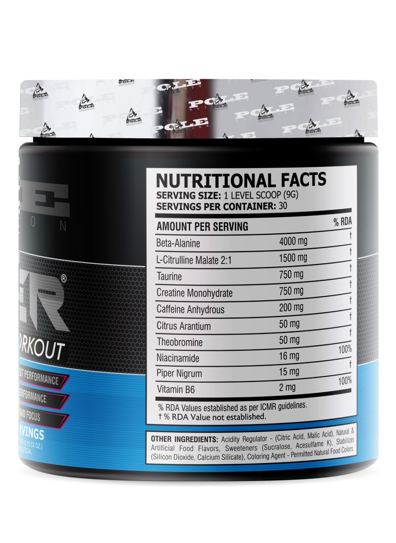 Teazer Pre-Workout Blue Raspberry Food Supplement (30 Servings)