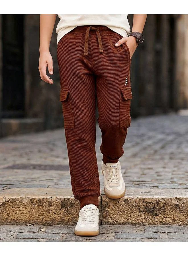 Pine Kids Pine Kids Knit Full Length Solid Lounge Pant with Pockets - Brown
