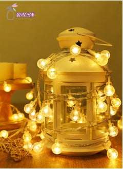 WAOKN Crystal Ball LED Light String, Solar Atmosphere Light, Warm White Light, 6.5m 30 Lights  - Image 1