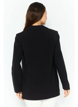 VERO MODA Women Regular Fit Solid Semi-Casual Blazer, Black  - Image 2