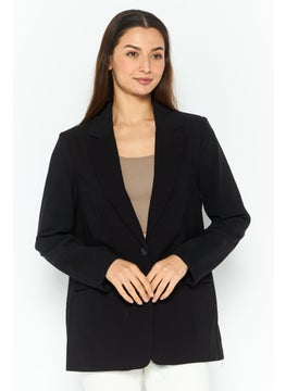 VERO MODA Women Regular Fit Solid Semi-Casual Blazer, Black  - Image 1