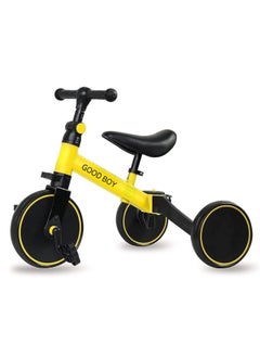 Good Boy 3-in-1 Convertible Balance Bike & Toddler Trike for 1-4 Years | Adjustable Seat, Indoor/Outdoor Use | First Birthday Gift (Yellow)  - Image 1