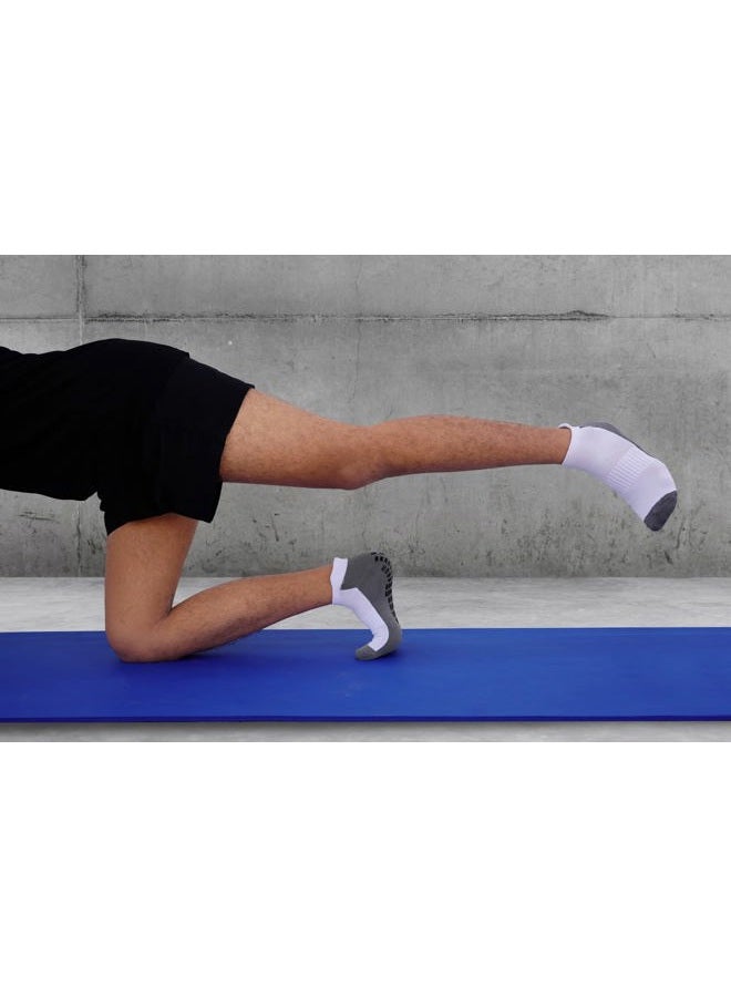 RATIVE Super Grips Anti Slip Non Skid Yoga Hospital Socks for Adults Men Women (Large, 3-Pairs/White) - Image 3
