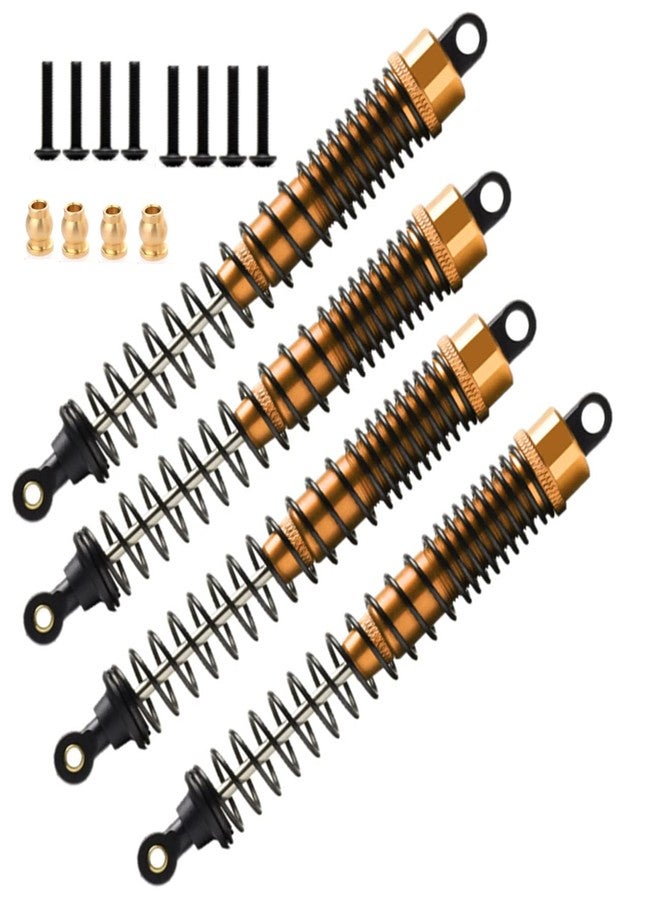 UURCSKY RC Shock Absorber Damper 130mm Adjustable for RC Car 1/10 Crawler Truck HPI HSP Losi Axial Tamiya Redcat Upgrade Part 4pcs/Set (Yellow) - Image 3