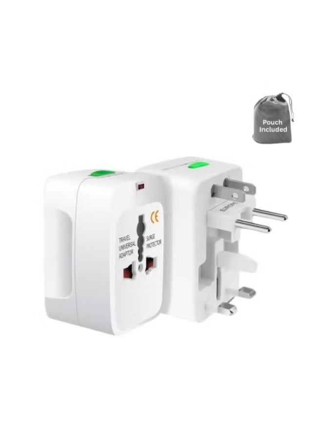 محول سفر، محول عالمي شامل أوروبي، قابس شاحن حائط دولي (بدون منفذ USB) لآسيا وأوروبا والمملكة المتحدة وأستراليا والولايات المتحدة الأمريكية - Image 1
