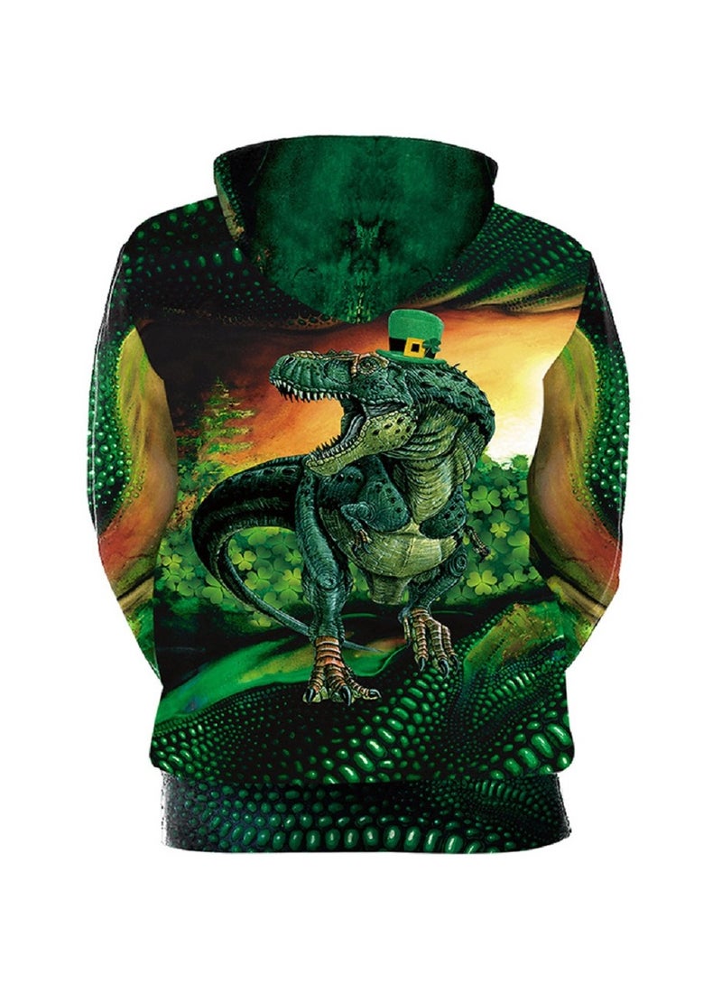 Loquat Animal Printed Green Hooded Hoodie - Image 2