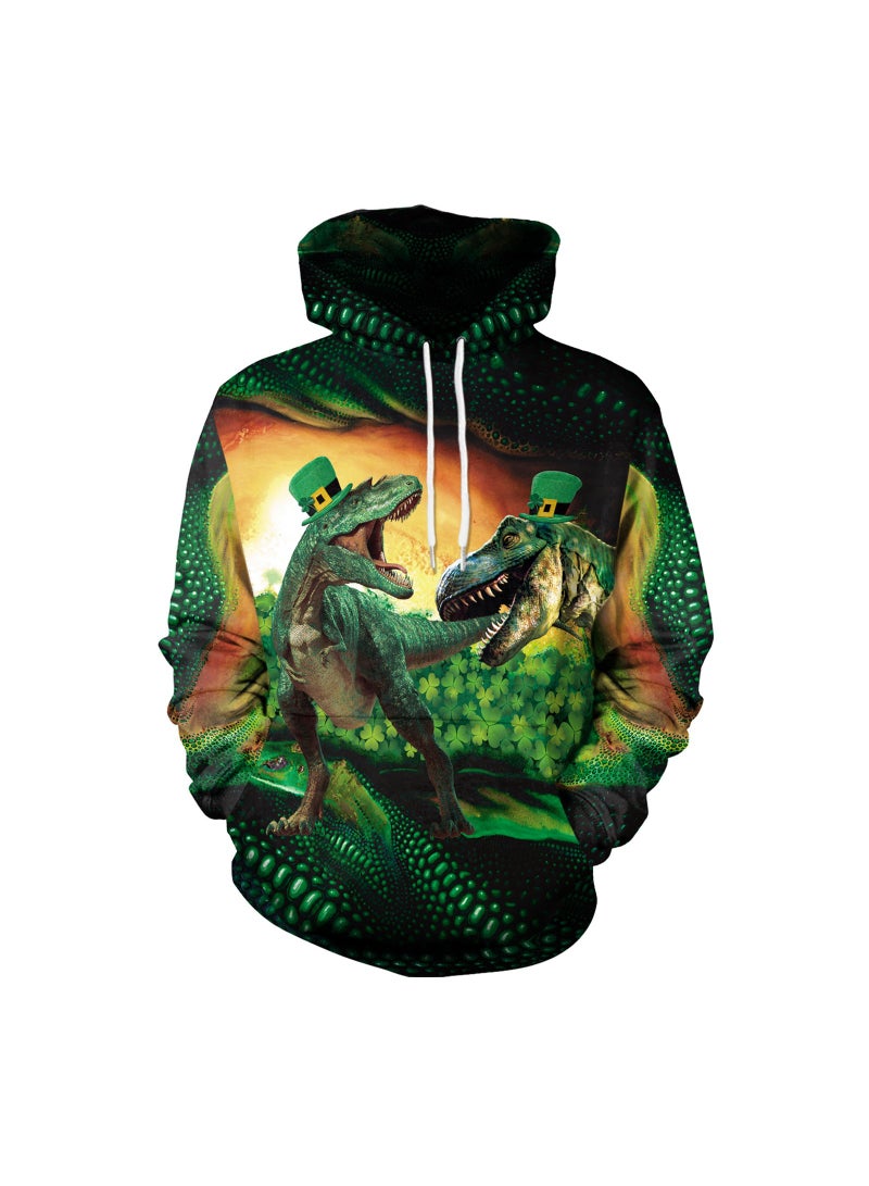 Loquat Animal Printed Green Hooded Hoodie - Image 1