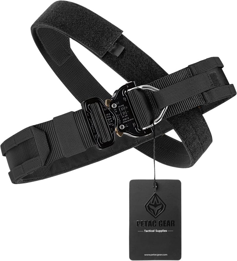PETAC GEAR Tactical Battle Belt With Cobra Buckle D-Ring | Military Heavy Duty Rigger Gun Belts | Inner Outer Molle Belt. - Image 1