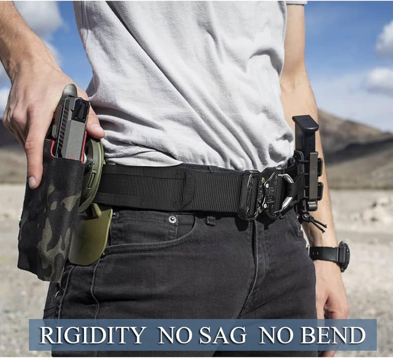 PETAC GEAR Tactical Battle Belt With Cobra Buckle D-Ring | Military Heavy Duty Rigger Gun Belts | Inner Outer Molle Belt. - Image 2