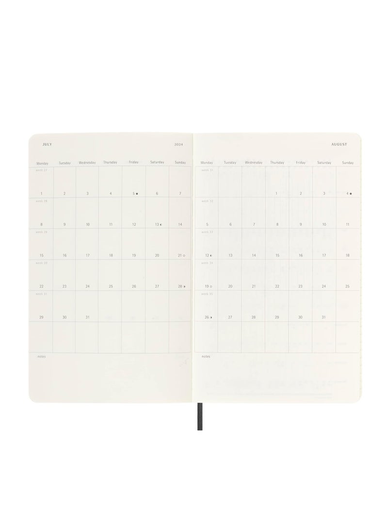 MOLESKINE - Moleskine 2024 Weekly Planner, 12M, Large, Black, Soft Cover - Image 1