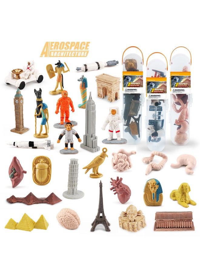 Generic - Mini Simulation Ancient Egypt Space Space Human Organs World Architecture Storage Box Suit Model Ornaments-Color:Bl-1200b Deep Sea Life Kit 187g - Image 1