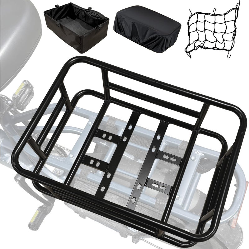 Pedalyn Rear Cargo Rack for E-Bikes â€“ Universal Bicycle Rack with Cargo Net, Rain Cover, and Tool-Free Mounting - Image 1