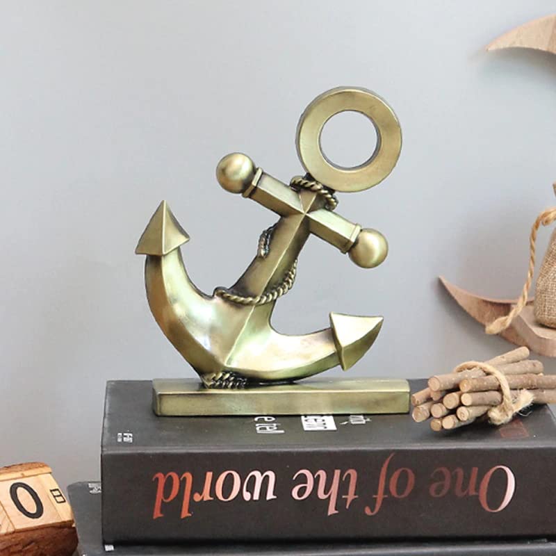 Lilone Mediterranean Anchor Metal Showpiece for Home Decor (15cm x 12cm, Antique Bronze)… - Image 1