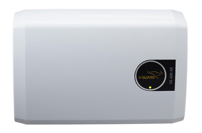 V-Guard VG 400 AE 10 AC Stabilizer for 1.5 ton AC | Intelligent Time Delay System | Energy Efficient Design | Convenient LED Indicator | 3 Year Warranty | White (Working Range 165-270 VAC) - Image 1
