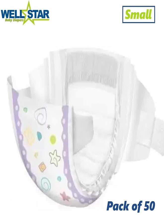 WELLSTAR Super Soft Baby Diaper (Open Tape) with High Absorb Technology Small (S - 50 Units) - Image 2