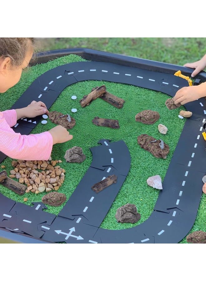 Morofme 7pcs Artificial Tree Stump Fake Rocks Plastic Tree Trunk Micro-Landscape Stone Figurines Plastic Wood Diorama Stumps Ornaments Miniature Stone for Projects Sand Table Landscape Train Garden - Image 3