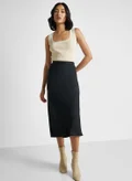CALVIN KLEIN Logo Waistband Midi Skirt
