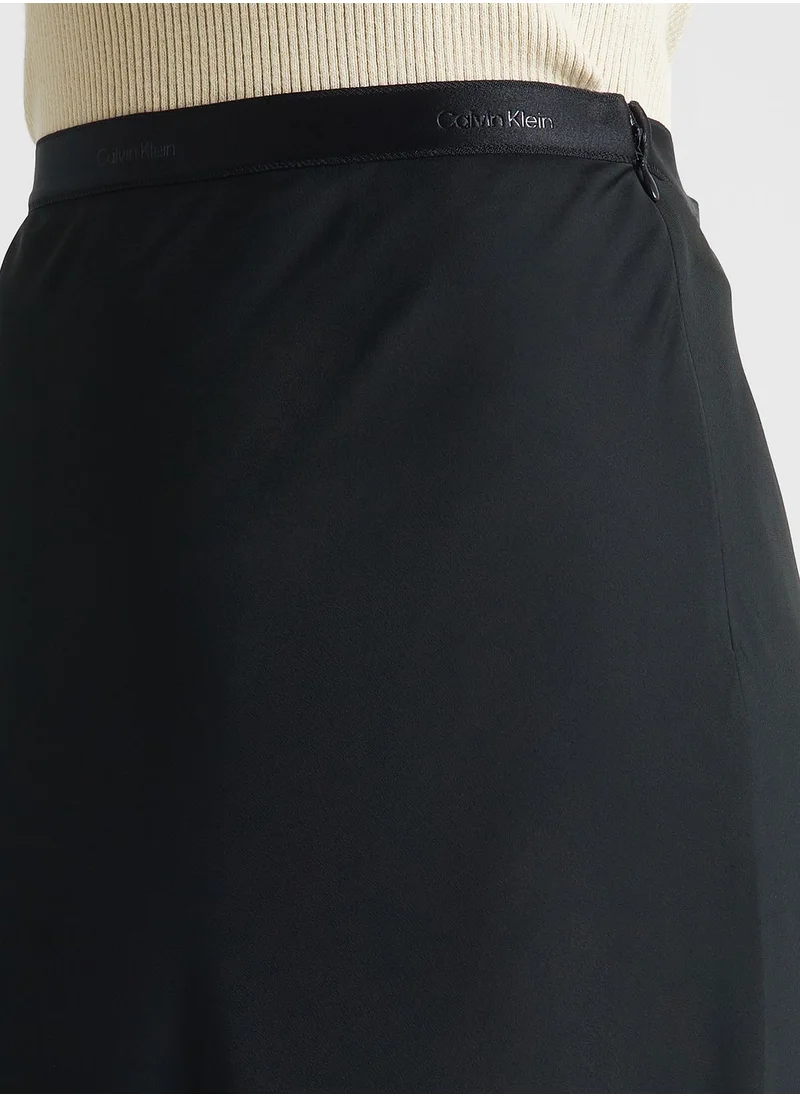 CALVIN KLEIN Logo Waistband Midi Skirt
