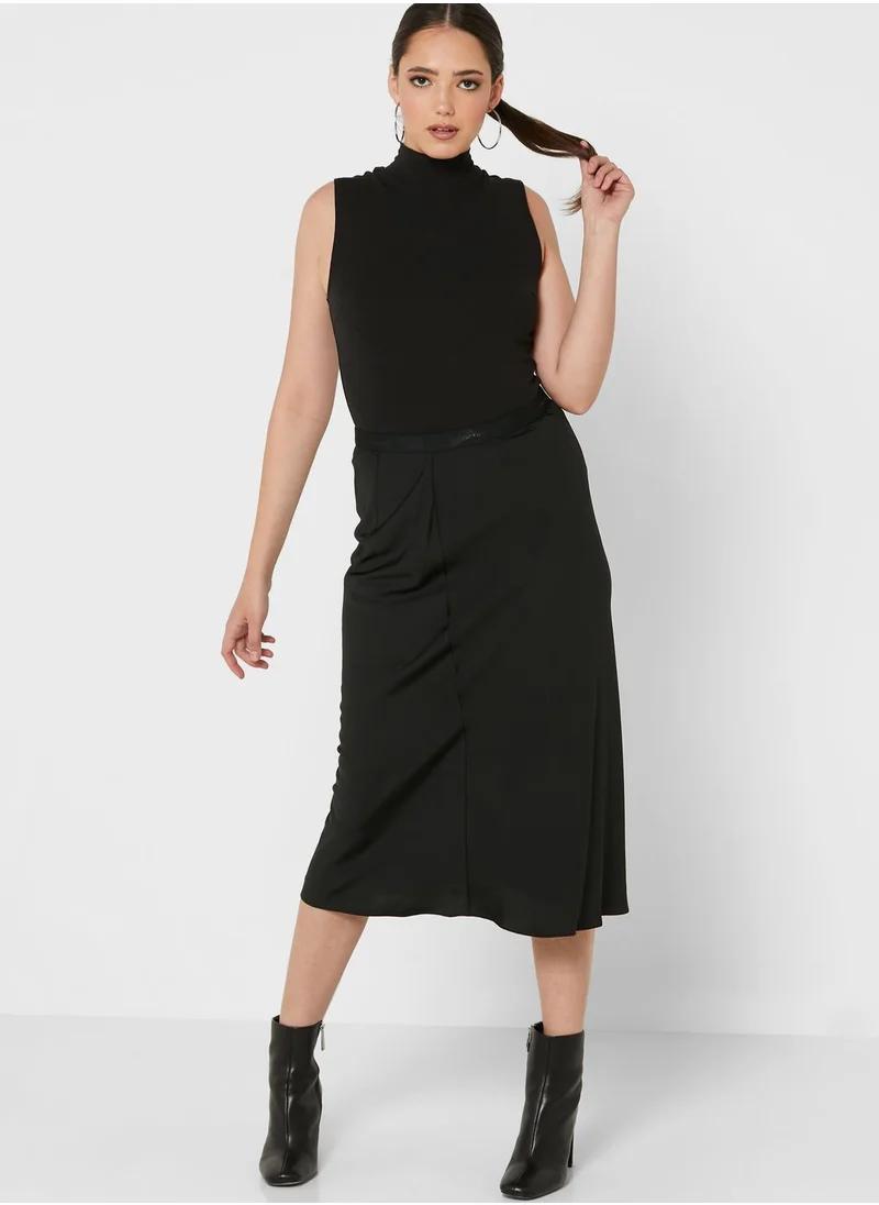 CALVIN KLEIN Logo Waistband Midi Skirt