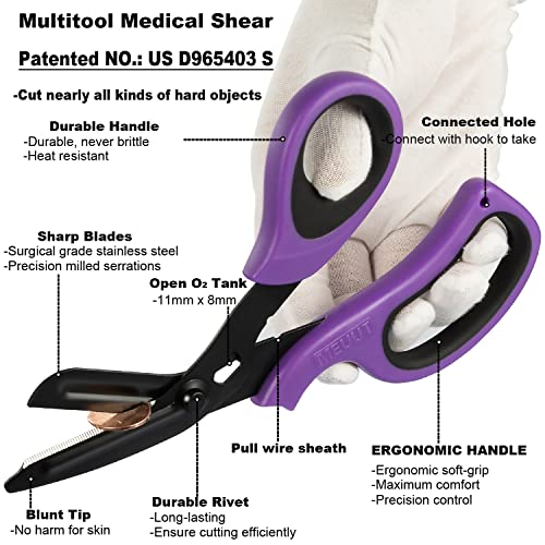 MEUUT 2 Pack Trauma Shears Bandage Scissors for Left and Right Hand- Medical Supplies with 8 inch Heavy Duty Medical Scissors for EMT Workers Nurses - Image 3