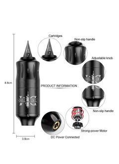 Arabest Rotary Tattoo Machine Set Tattoo Pen Set Tattoo Kit for Beginners Red  - Image 2