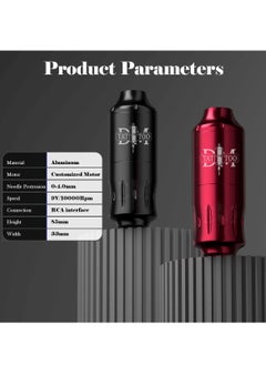 Arabest Rotary Tattoo Machine Set Tattoo Pen Set Tattoo Kit for Beginners Red  - Image 5