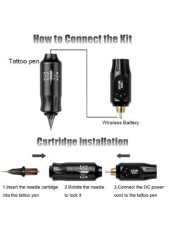 Arabest Rotary Tattoo Machine Set Tattoo Pen Set Tattoo Kit for Beginners Red  - Image 3