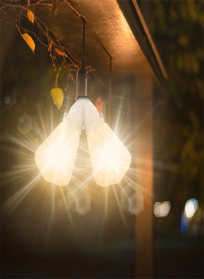 Excefore 2 in 1 E26 Socket Splitter Adapter, 3PCS E26/E27 Standard Medium Base Bulbs in 1 Socket Y-Shape Lamp Holder Converter, Heat Resistant Light Bulb Splitter for Kitchen Garage - Image 3