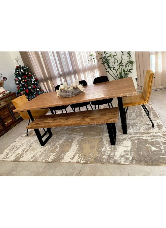 Dining Table Mango Wood Industrial style - X Shape Legs - Without Bench - 120x210 cm 3.9x6.9 ft - pzsku/Z253F4FC84AA5EF0CEEB3Z/45/_/1729661630/475c4386-cf4a-4283-bbd9-1262b0d5de14