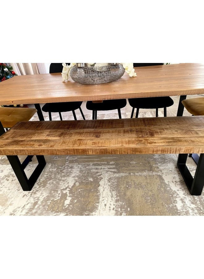 Dining Table Mango Wood Industrial style - X Shape Legs - Without Bench - 120x210 cm 3.9x6.9 ft - pzsku/Z253F4FC84AA5EF0CEEB3Z/45/_/1729661634/7014bb83-575f-4d68-b74c-4ae8756e1d40