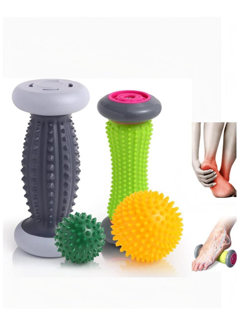 Foot Roller for Plantar Fasciitis and Neuropathy, Foot Massager for Plantar Fasciitis Relief, Neuropathy, Reflexology Tool - 2 Foot Massage Roller & 2 Foot Massage Ball - Image 1